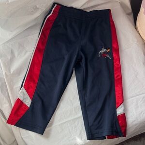 Vintage 2000s And1 Kids' Navy and Red Joggers with Silver Accents
